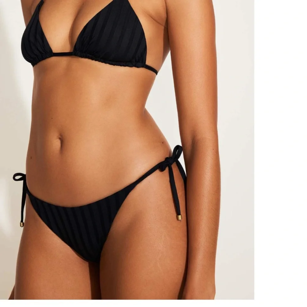 Vitamin A | Elle Adjustable Tie Side Bottom - Black SuperRib - Picture 4 of 6